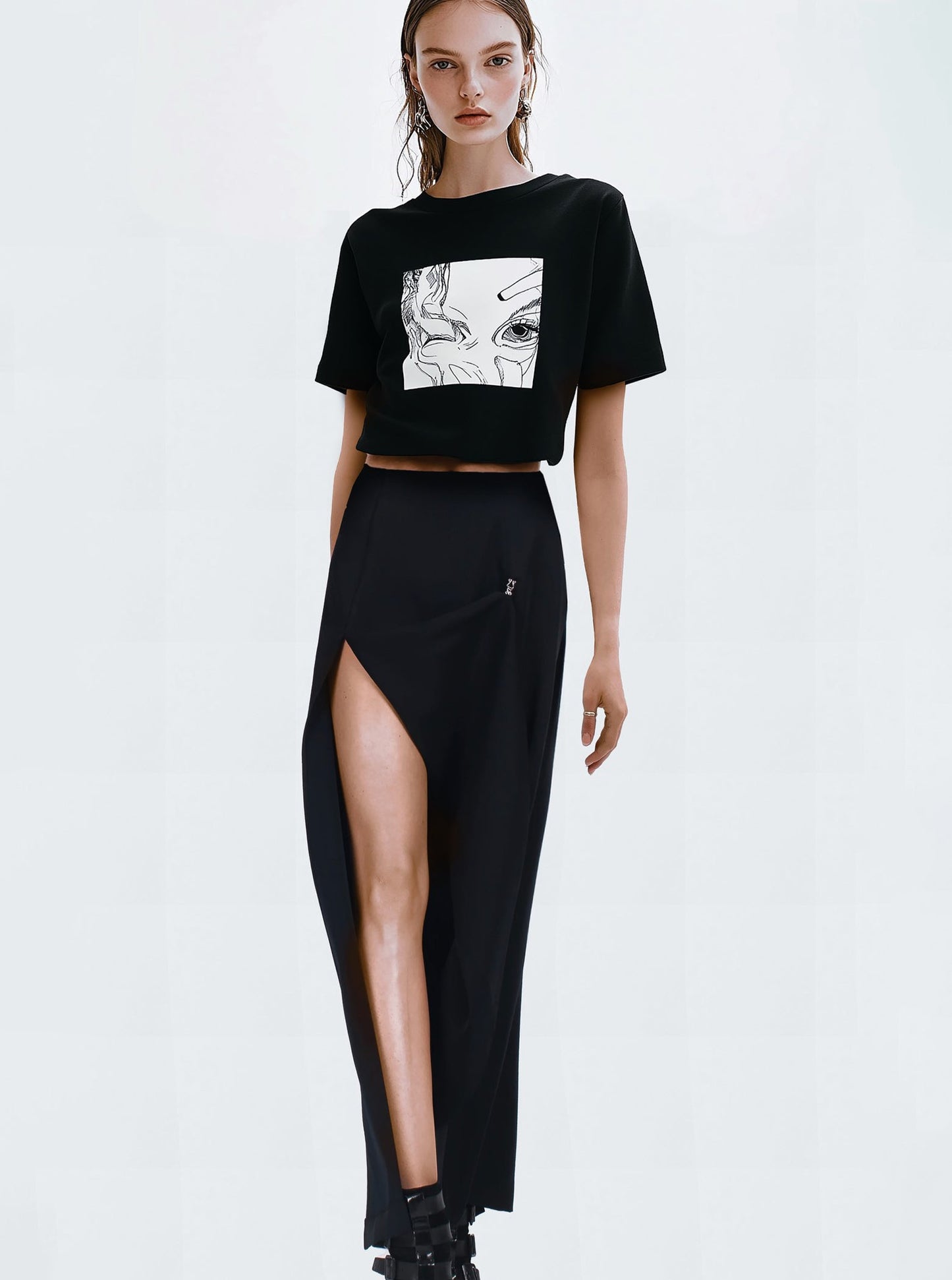 FLOOR LENGTH SLIT SKIRT - Borrow