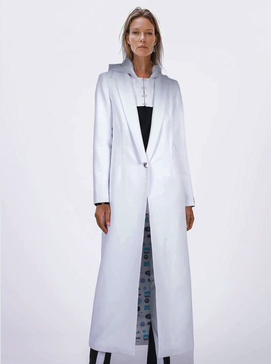 HOODED FLOOR LENGTH COAT - Borrow