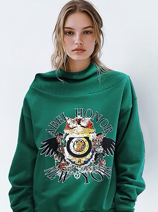 UNISEX RAVEN CREST FUNNEL SWEATSHIRT